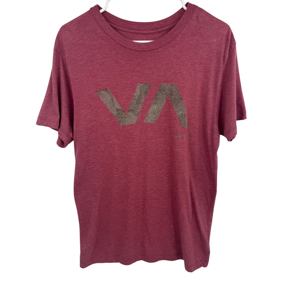 RVCA Mens Artist Network Program VA Logo Graphic T-Shirt Heather Burgundy Red M